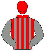 RED & GREY STRIPES, grey sleeves, red cap
