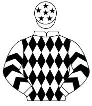 WHITE & BLACK DIAMONDS, black chevrons on sleeves, white cap, black stars