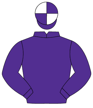 PURPLE, purple & white quartered cap